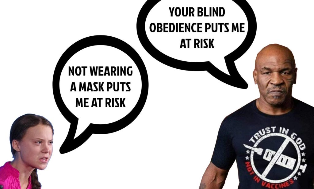 Mask Mike Tyson Greta Thunberg Blind Obedience Meme